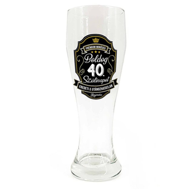 Sp119 Sorospohar 665ml Boldog 40. Szulinapot Premium Ajandek 40. Szulinapra