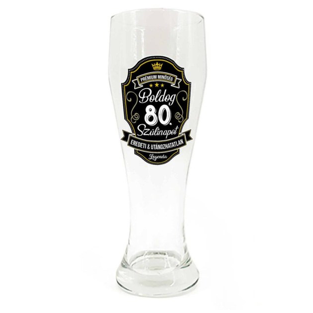 Sp123 Sorospohar 665ml Boldog 80. Szulinapot Premium Ajandek 80. Szulinapra