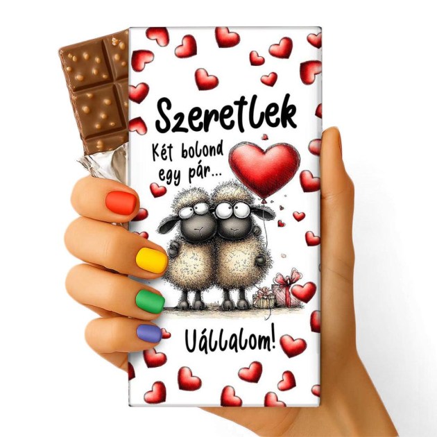 Szerelmes Feliratos Csokolade Csoki Valentin Napi Csoki 178 Szeretlek Ket Bolond Egy Par Baranyos Csoki