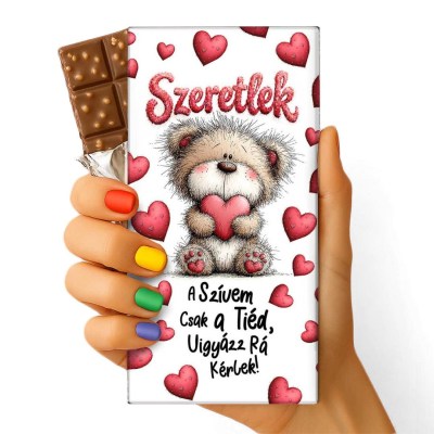 Szerelmes Feliratos Csokolade Csoki Valentin Napi Csoki 181 A Szivem Csak A Tied Macis Csoki