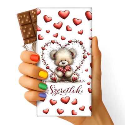 Szerelmes Feliratos Csokolade Csoki Valentin Napi Csoki 183 Szives Maci Szeretlek Csoki