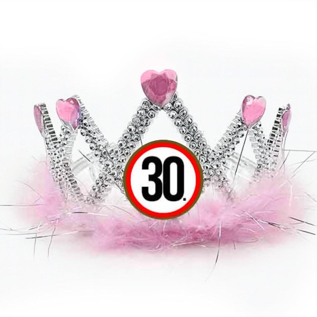 Tiara Tia052 Tiara Rozsaszin Szivecskes 30 Karikas Ajandek 30 Szulinapra
