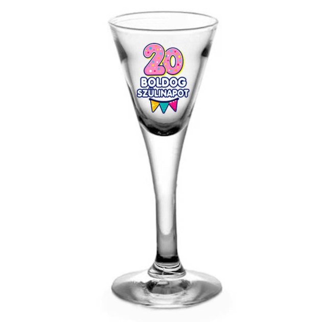 Tlp168 Snapszos Pohar 20 Boldog Szulinapot Ajandek 20 Szulinapra