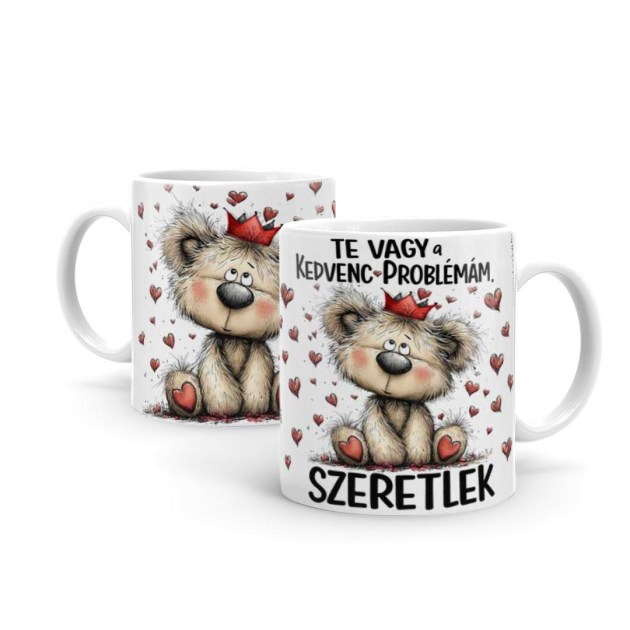 Valentin Napi Ajandek Bogre B1399 Te Vagy A Kedvenc Problemam Szeretlek Macis Szerelmes Bogre