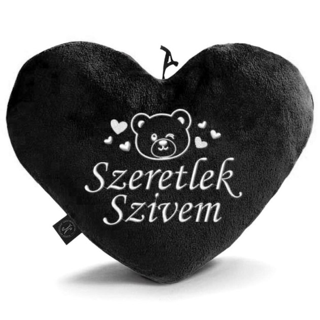 Valentin Napi Ajandek Egyedi Himzett Pluss Fekete Sziv Parna 061 Szerelmes Maci