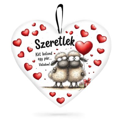 Valentin Napi Ajandek Nagy Sziv Parna Valentin Napra P417 Szeretlek Ket Bolond Egy Par Baranyos Parna