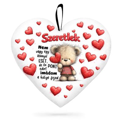 Valentin Napi Ajandek Nagy Sziv Parna Valentin Napra P423 Szeretlek Nem Vagy Egy Konnyu Eset Macis Parna