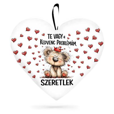 Valentin Napi Ajandek Nagy Sziv Parna Valentin Napra P427 Szeretlek Te Vagy A Kedvenc Problemam Macis Parna
