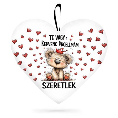 Valentin Napi Ajandek Nagy Sziv Parna Valentin Napra P427 Szeretlek Te Vagy A Kedvenc Problemam Macis Parna