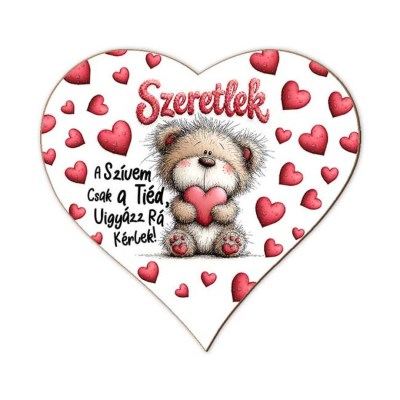 Valentin Napi Sziv Hutomagnes Fa Szerelmes Szeretlek Felirattal Fhs019 A Szivem Csak A Tied