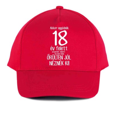 Vicces Baseball Sapka Bs053 Akkor Aggodnek 18 Piros