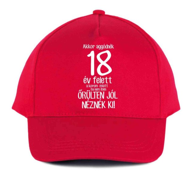 Vicces Baseball Sapka Bs053 Akkor Aggodnek 18 Piros