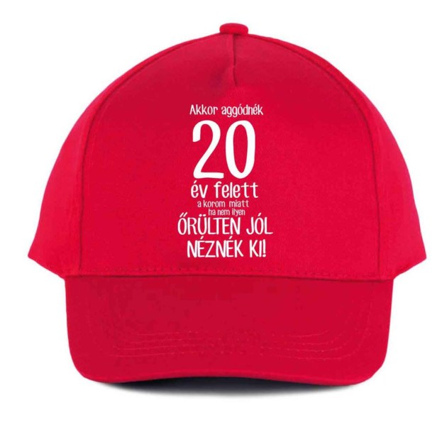 Vicces Baseball Sapka Bs054 Akkor Aggodnek 20 Piros