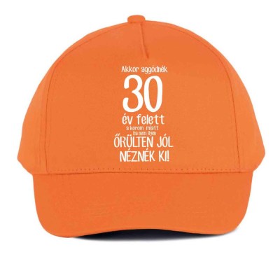 Vicces Baseball Sapka Bs055 Akkor Aggodnek 30 Narancs