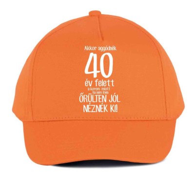 Vicces Baseball Sapka Bs056 Akkor Aggodnek 40 Narancs