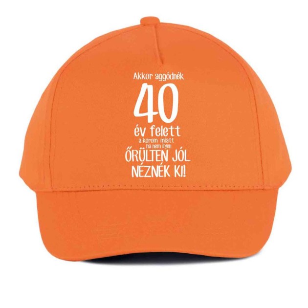 Vicces Baseball Sapka Bs056 Akkor Aggodnek 40 Narancs