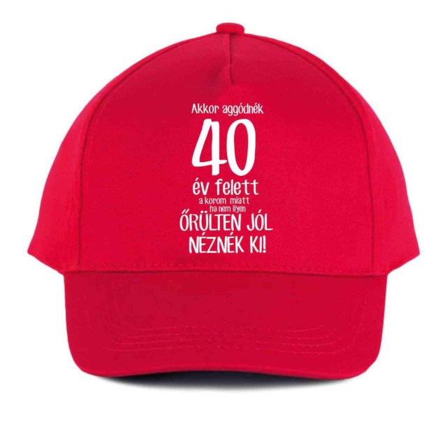 Vicces Baseball Sapka Bs056 Akkor Aggodnek 40 Piros