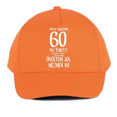 Vicces Baseball Sapka Bs058 Aggor Aggodnek 60 Narancs