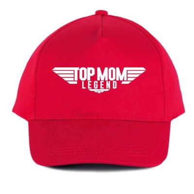 Vicces Baseball Sapka Bs086 Top Mom Piros