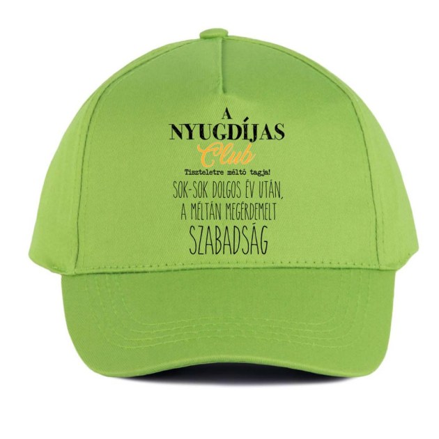 Vicces Baseball Sapka Bs142 Nyugdijas Club Lime
