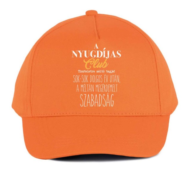 Vicces Baseball Sapka Bs142 Nyugdijas Club Narancs