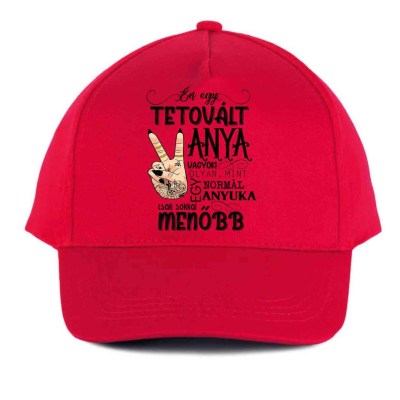 Vicces Baseball Sapka Tetovált Anya Bs008 Piros