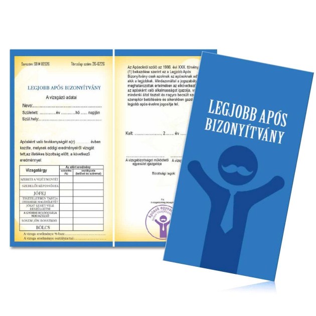 Vicces Bizonyitvany Biz103 Legjobb Apos Bizonyitvany Ajandek Aposnak