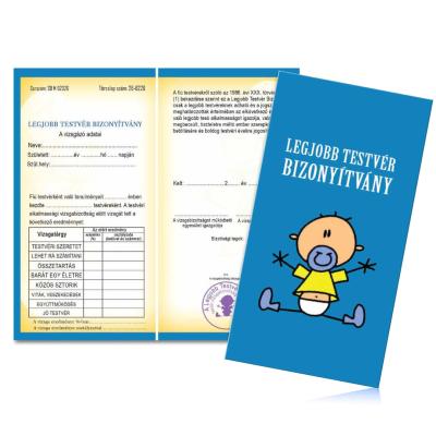 Vicces Bizonyitvany Biz104 Legjobb Teso Fiu Bizonyitvany Ajandek Testvernek