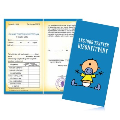 Vicces Bizonyitvany Biz104 Legjobb Teso Fiu Bizonyitvany Ajandek Testvernek