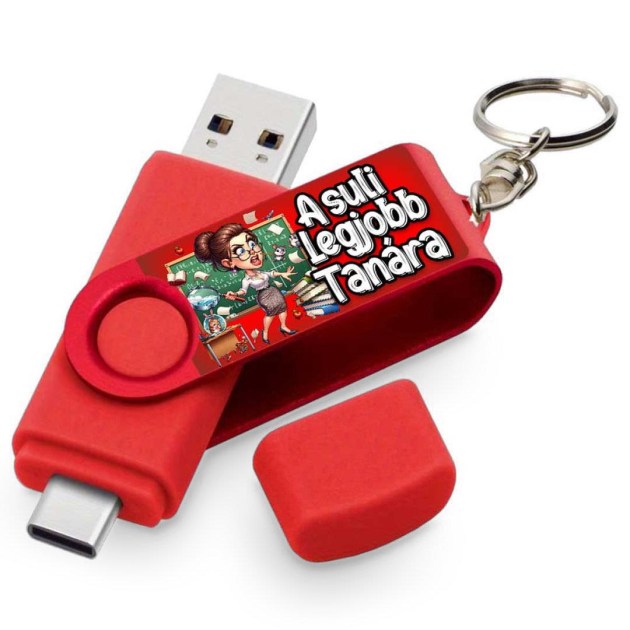 Vicces Egyedi Pendrive Pe013 Legjobb Tanar Piros