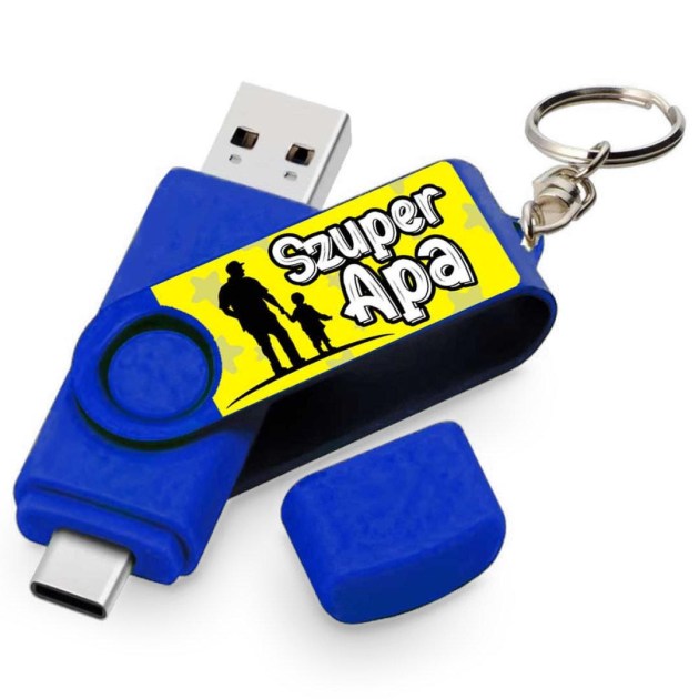 Vicces Egyedi Pendrive Pe037 Ajandek Apanak Szuper Apa Kek