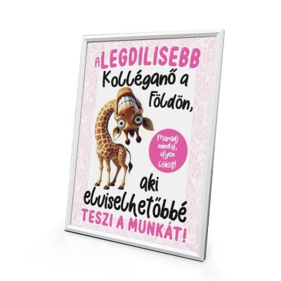 Vicces Falikep Asztali Kepkeret Munkahelyi Humoros Ajandek Kolleganonek Fak005 A Legdilisebb Kollegano A Foldon Aki Elviselhetobbe Teszi A Munkat