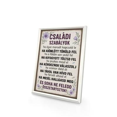 Vicces Falikep Asztali Kicsi Kepkeret Motivacios Kep Kkk015 Csaladi Szabalyok