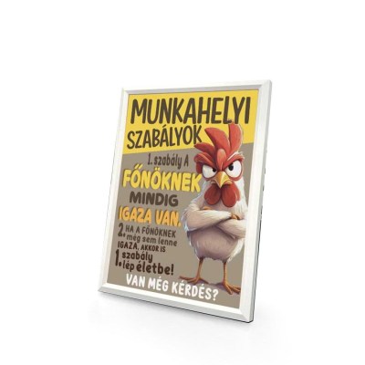 Vicces Falikep Asztali Kicsi Kepkeret Munkahelyi Humoros Ajandek Kolleganak Kkk012 Munkahelyi Szabalyok