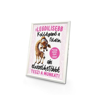 Vicces Falikep Asztali Kicsi Kepkeret Munkahelyi Humoros Ajandek Kolleganonek Kkk005 A Legdilisebb Kollegano A Foldon Aki Elviselhetobbe Teszi A Munkat