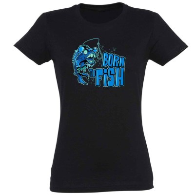 Vicces Polok Horgasz Polo Born To Fish Fekete