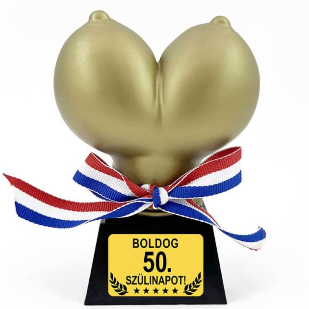 Vmt040 Vicces Mell Trofea Boldog 50 Szulinapot Vicces Ajandek 50 Szulinapra